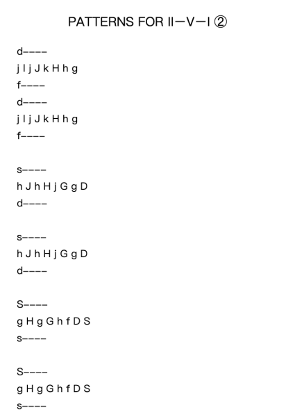 PATTERNS FOR IIーVーI ②