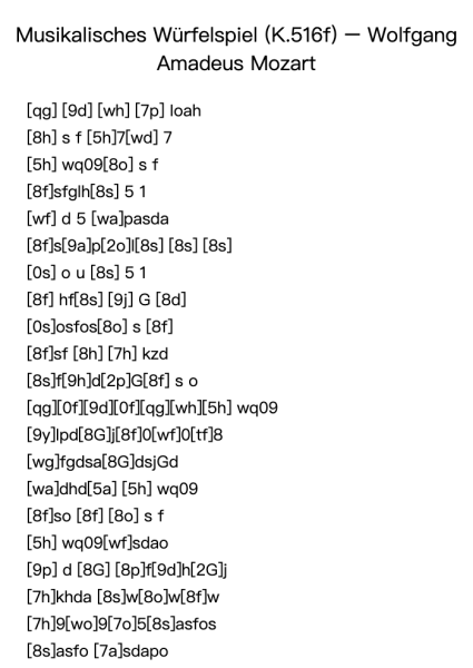 Musikalisches Würfelspiel, K.516f