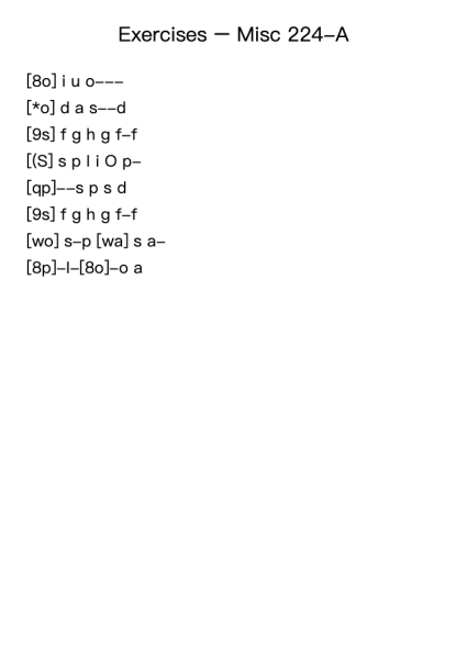 Exercises – Misc 224-A