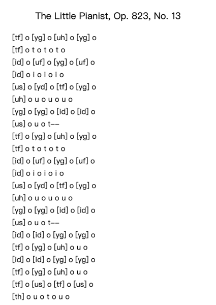 The Little Pianist, Op. 823, No. 13
