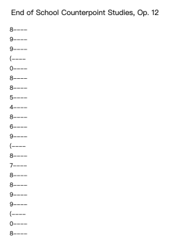 End of School Counterpoint Studies, Op. 12