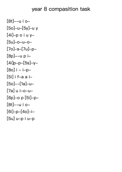 Year 8 Composition Task