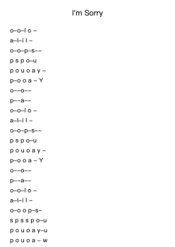 I'm Sorry