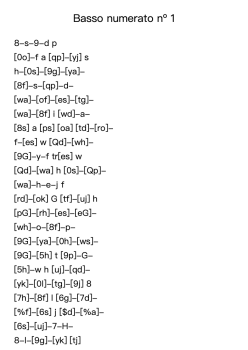 Basso numerato nº 1