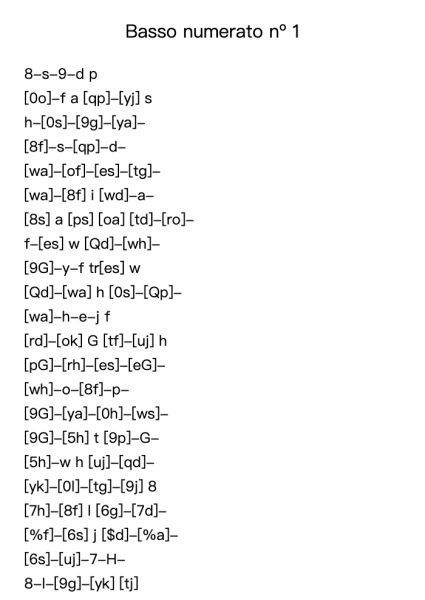Basso numerato nº 1