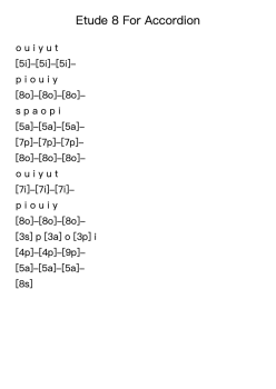 Etude 8 For Accordion