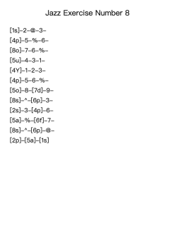 Jazz Exercise Number 8