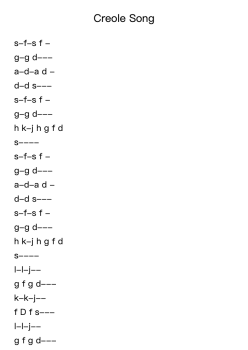 Creole Song
