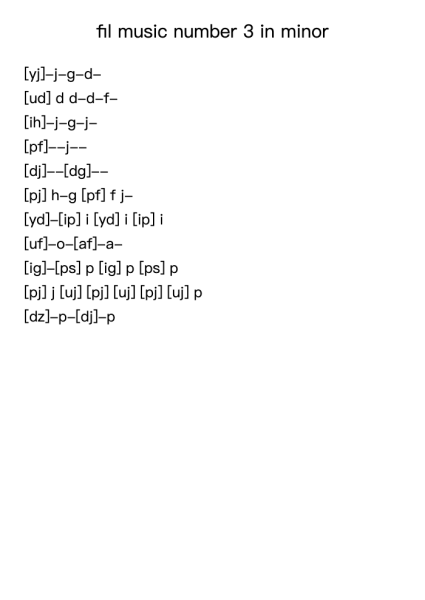 fil music number 3 in minor