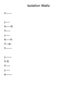 Isolation Waltz