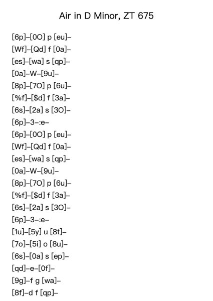 Air in D Minor, ZT 675