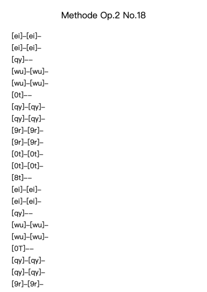 Methode Op. 2 No. 18