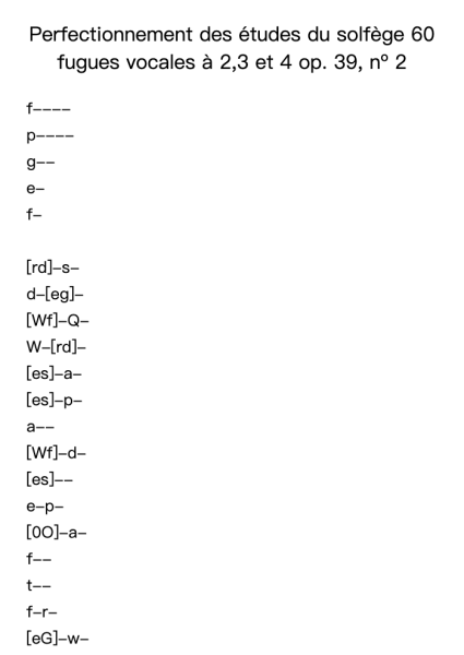 Perfectionnement des études du solfège 60 fugues vocales à 2,3 et 4 op. 39, nº 2