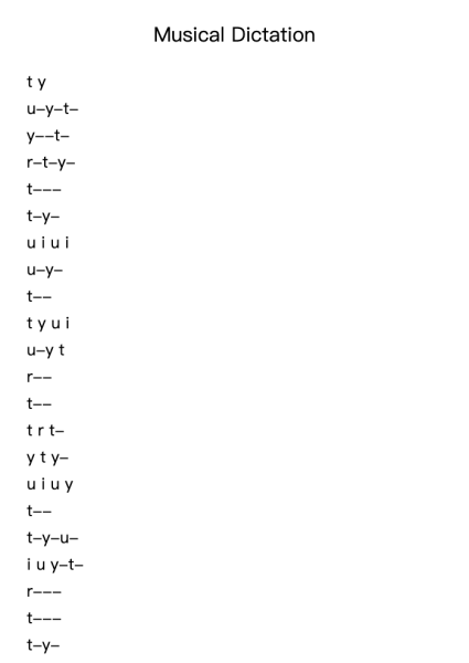 1,000 Examples of Musical Dictation