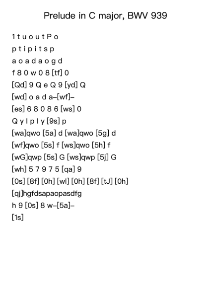 Prelude in C Major, BWV 939