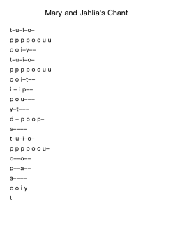 Mary and Jahlia's Chant
