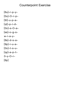 Counterpoint Exercise