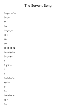 The Servant Song