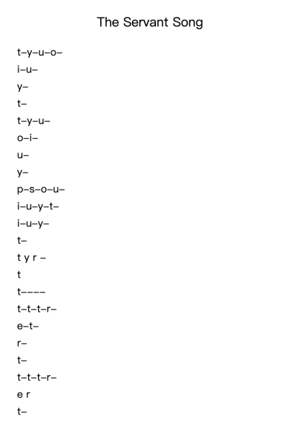 The Servant Song