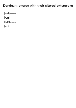 Dominant chords with their altered extensions