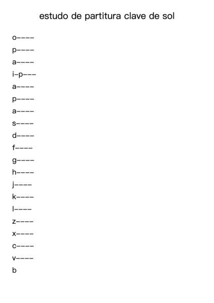 estudo de partitura clave de sol