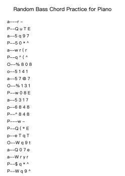 Random Bass Chord Practice for Piano