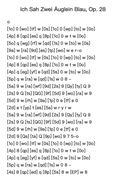 Ich Sah Zwei Äuglein Blau, Op. 28