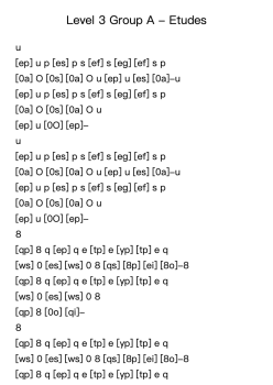 Level 3 Group A - Etudes