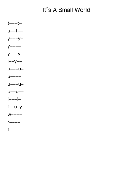 It’s A Small World Roblox Piano Sheets by Disney-Arr.Joeswift Mcyves
