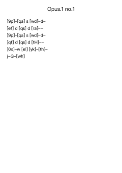 Opus.1 No.1