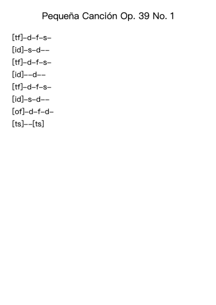 Pequeña Canción Op. 39 No. 1