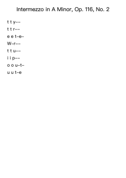 Intermezzo in A Minor, Op. 116, No. 2