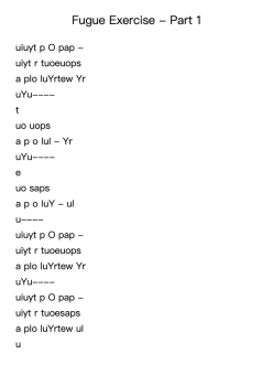 Fugue Exercise - Part 1