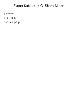 Fugue Subject in G-Sharp Minor