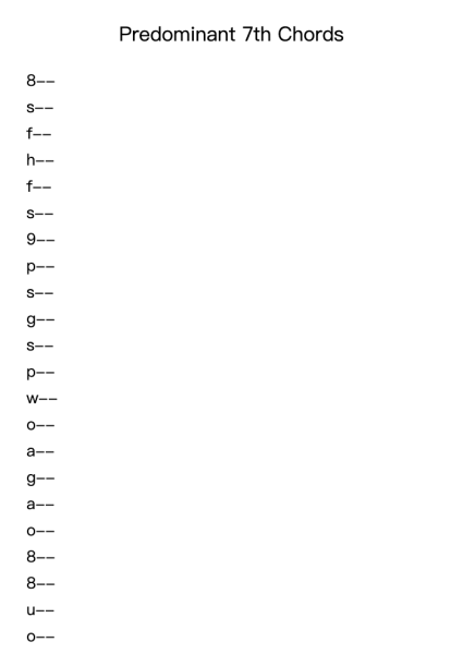 Predominant 7th Chords 1d, 1g, 2d, & 2g