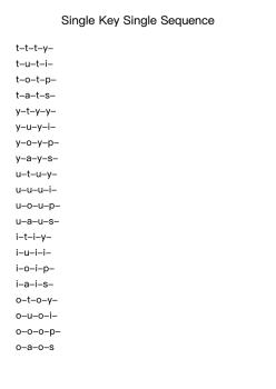 Single Key Single Sequence