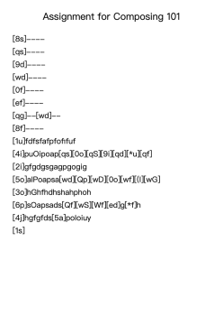 Assignment for Composing 101