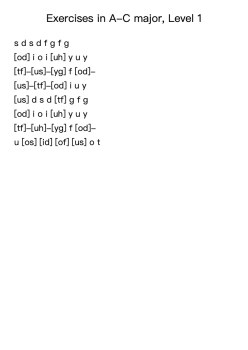 Exercises in A-C major, Level 1