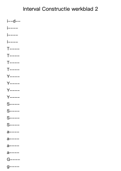 Interval Constructie werkblad 2
