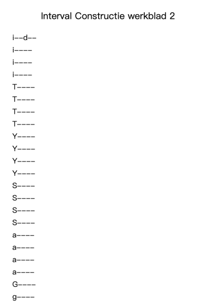 Interval Constructie werkblad 2