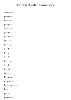 Bob the Builder theme song