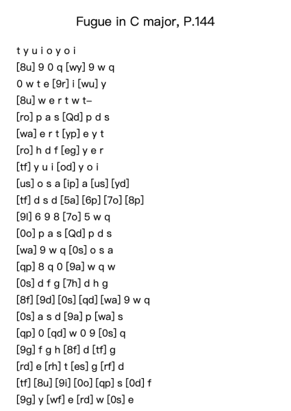 Fugue in C Major, P.144