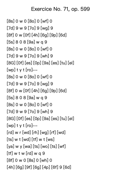 Exercise No. 71, Op. 599