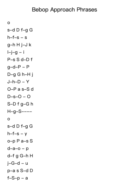 Bebop Approach Phrases