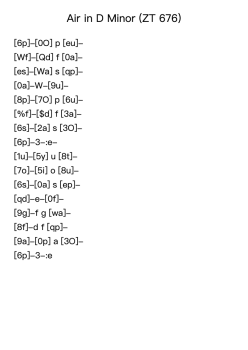Air in D Minor (ZT 676)