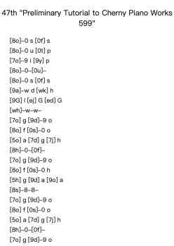 47th "Preliminary Tutorial to Cherny Piano Works 599"