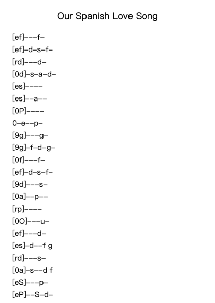 Our Spanish Love Song