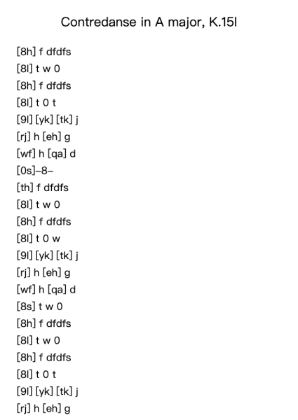 Contredanse in A Major, K. 151