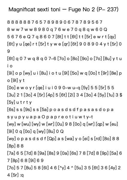 Magnificat sexti toni: Fuge No. 2, P. 237