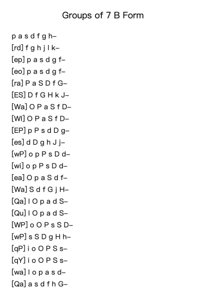 Groups of 7 B Form